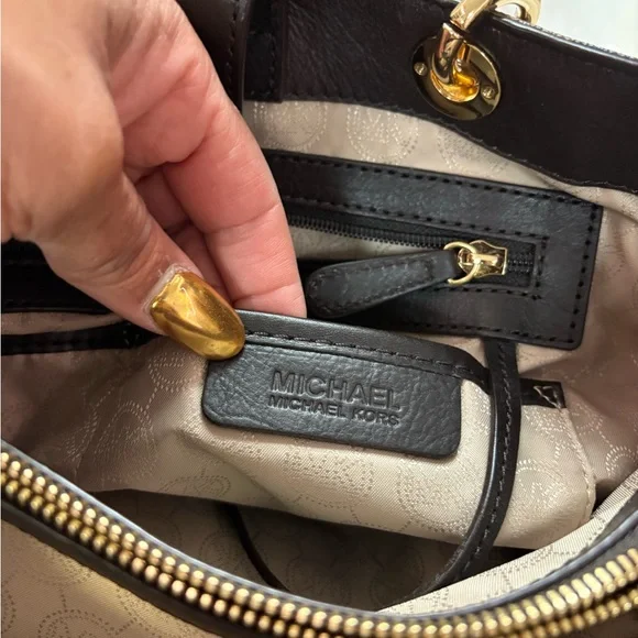 Michael Kors Brown Tote with Gold Hardware - Picture 6 of 8